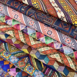 Fabric Width 1.45 Meter Bohemian Ethnic Style Print Cotton Fabric For Sewing Patchwork Clothes Quilting Fabrics DIY Needlework Material