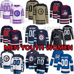 Custom Hockey Jersey Winnipeg Mens Jets 81 Кайл Коннор 5 Бренден Диллон 27 Николай Элерс 89 Сэм Гагнер 19 Дэвид Густафссон 20 Карсон Кульман 17 Адам Лоури Меналанен