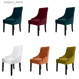 Krzesła obejmują aksamitne opadające krzesło okładka wysokiej tylnej okładki fotela akcent krzesło do jadalni Covery Sillas de Comedor Slipcover Office Home Party L240315