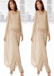 3 pezzi pantaloni alla moda in chiffon per la madre della sposa 2016 abiti da sposa formali per le donne madre dello sposo tailleur pantalone abiti da fi9900892