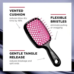 Spazzole FHI HEAT Unbrush Pettine per capelli Spazzola per capelli 2PCS Spazzola per capelli Pettini per massaggio Scava fuori Spazzole per capelli ricci bagnati Pettine da barbiere Strumenti per lo styling dei capelli