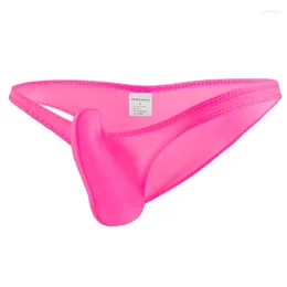 Unterhosen Herren Unterwäsche Slips Ärmel umgedreht Männlich Super Sexy Natur Eis Seide Bequeme Herren High Stretc Jockstrap