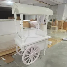 لوحات زخرفية أنيقة أبيض حلو عربة الزخرفة طعام الحلوى من لوازم مصنع الزفاف
