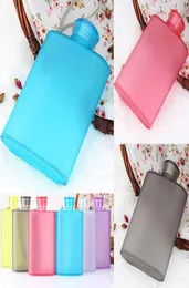 Newest Frosted Wine Cup 400ML Creative Portable Hip Flasks Bottle Food grade AS Plastic Outdoor Travel Mugs 6 Color WXC377878877