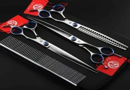 소매 패키지 Purple Dragon 3 PCS Set 80QUOT Professional Hair Scissors Hair Cutting Scissorshinning 가위 COMB6488625