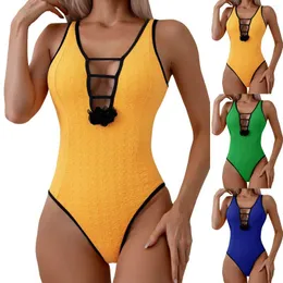 Damskie stroje kąpielowe długie spodenki Kobiety Kobiety V One kontrolne elementy kąpielowe brzuch Ruche Swimpits Szybki kąpielowe przezroczyste bikini