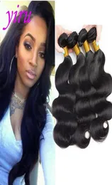 Body Wave Natural Black 4 Pieceslot Human Hair 4 Bunds Peruvian Virgin Hair Wefts Weaves 10a Grade Yiruhair6591282