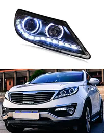 Huvudlampa för Kia Sportage LED Dayme Running strålkastare 2011-2014 Turn Signal High Beam Light Car Lens