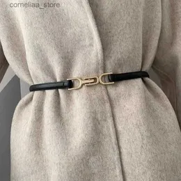 Belts Adjustable PU Leather Ladies Dress Belts Skinny Thin Women Waist Belts Strap Gold Color Buckle Female Belts pasek damskiY240315