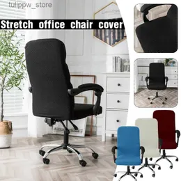 Capas para cadeiras Stretch Office Chair Cover com zíper Capa para cadeira para apoio de braço Cadeira Spandex Rotating Slipcovers Soft Desk Chair Seat Protector L240315