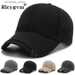 قبعات الكرة RICYGVM MEN BASHOLBALLE HAT Sport Fashion Male Peaked Cap Solid Slog Duck Lage Lage Cap Outdoor Sun Bossors Dad Trucker Hat Casquettey240315