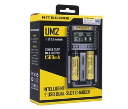 NITECORE UM2 Intelligent laddare för 18650 16340 21700 20700 22650 26500 18350 AA AAA Batteriladdare 2 SLOT 2A 18WA17211C2887650