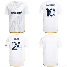 24 25 MAN SOCCER LOS ANGELES LA GALAXY JERSEY 9 Joveljic 20 Cerrillo 8 Delgado 2 Yamane 10 Puig 7 Fagundez 4 Yoshida 5 Brugman 24 Neal Football Shirt White