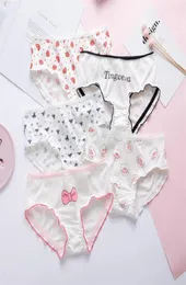 Slip per ragazza carina di alta qualità 5 pezzi Mutande per adolescenti Bowknot Slip per ragazza Comode mutandine di cotone Biancheria intima per bambini 670 Y0121838669