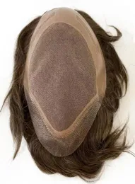 8x10 cor pura 1b men039s peruca de cabelo humano mono base respirável peruca para homens sistema ondulado style84284304073277