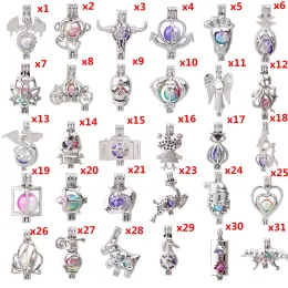 600 Designs For You choose -Pearl Cage Beads Cage Locket Pendant Aroma Essential Oil Diffuser Locket DIY Necklace Earrings Bracelet LL