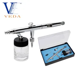 0.3/0.5/0.8mm Suction Feed Airbrush Professional Dual-Action Portable Spray Gun 22CC Airbrush Machine Set Kit For Tattoo Body 240304