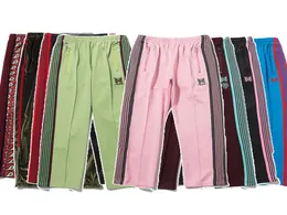 Awge Needles Sports and Leisure Pants Rocky Hip Hop 11 عالية الجودة التطريز الفراشة تتبع السراويل التريغون السراويل اليابانية 7391918