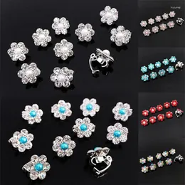 Hair Accessories 10Pcs Women Bridal Wedding Crystal Diamante Flower U Shape Hairpin Clip Barrettes Sticks Braider Styling Tools