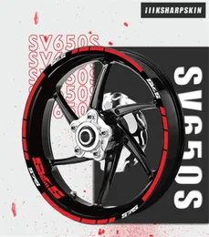 反射性バイクインナーリングストライプ保護ステッカースズキSV650S SV 650S6656753用のホイール装飾ロゴとデカール