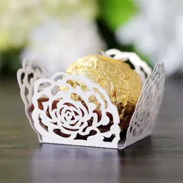 Lase Cut Chocolate Packaging Box Wedding Favor Candy Box Gäster Presentlådor Baby Shower Birthday Decorative Supplies