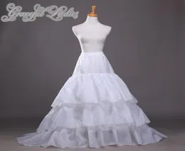 Artı boyutu gelinlik petticoats naylon aline tam elbisesi şapel treni 3 katman slip tarzı gelinlik için düğün etek 6149543
