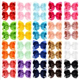 40 Color 4 Inch girl Solid Grosgrain Ribbon Hair Clip Handmade Bow Knot Boutique Hair Accessories for Girls Fashion Headwear