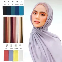Ethnic Clothing BOHOWAII Hijab Scarf Islam Casual Chiffon Abaya Hijabs Voile Femme Musulman 2024 Long Solid Color Turbans For Women Headwrap