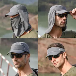 Cappello impermeabile multifunzione pieghevole ad asciugatura rapida Protezione UV all'aperto Baseball per uomo Protezione viso collo protezione solare 240312