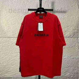 Men's T-Shirts Designer chest mirror reversed letter embroidered short sleeved reverse loose fitting unisex OST shirt D61E