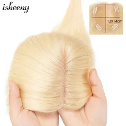 Isheeny Human Hair Pieces Women Topper Natural 1016 Inch Side Del 12x14cm Mono Lace Human Hair Topper Real Human Hair 240314