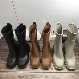 23% OFF Sapatos esportivos 2024 Tubo alto chuva outono/inverno novas mulheres da moda fundo grosso quadrado cabeça lateral zíper antiderrapante e resistente ao desgaste botas de motocicleta cavaleiro