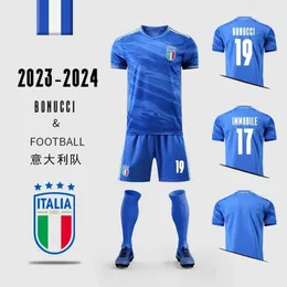 Niestandardowy włoska drużyna piłkarska Tshirt Szybki zestaw materiałów do suszenia i szorty treningowe 240306