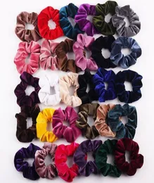 2020 Hårtillbehör för kvinnor Velvet Hair Scrunchies Tie Designer pannband Hastjärnshållare Band Velor Hair Loop Pleuche Headwe7425607