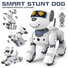 RC Stunt Robot Dog Robot intelligenti Giocattolo per bambini Telecomando Musica Touch Dance Canto Seguire camminare Animali elettrici per ragazza 240307