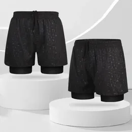 Costume da bagno da uomo Costume da bagno con elastico in vita Pantaloncini da bagno ad asciugatura rapida con vestibilità slim per sport acquatici Doppi strati