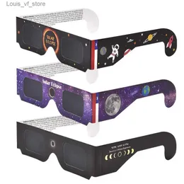 Уличные очки, солнцезащитные очки, 20 шт., фильтр для защиты глаз, бумажная оправа, очки для наблюдения за солнечным затмением, наблюдение за солнцем H240316