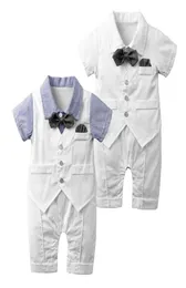Yeni doğan süren pamuk yaka yaka kısa kollu romper bebek bebek tasarımcı kıyafetleri Toddler 024 ay2503153