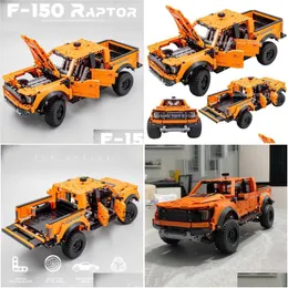 Blocos 1379pcs Técnico Ford F150 Raptor Truck Car Building 42126 Pick Up Moc Montar Tijolo Veículo Brinquedo Presente para Kid Boy Drop Deliv Dhr4F