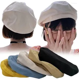 Berets Spring Summer Thin Beret Hats Vintage Japanese Soft Cotton Outdoor Sun For Women Solid Color Lady Artist Painter Caps