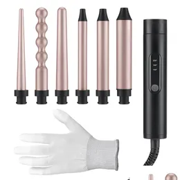 Curling Irons 5 w 1 luzie lokalne Styl różdżka Różdżka żelaza Zestaw Curler Style narzędzie Mtifunkcyjna lufa obracająca 240226 Dostawa upuszcza Pr OTRKZ