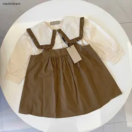 New Princess dress girls tracksuits baby clothes Size 90-140 CM kids Large collar long sleeved shirt and camisole short skirt 24Mar