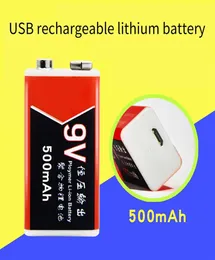 9V 500mAh USB -portuppladdningsbara litiumbatterier Special för multimetermetalldetekteringsinstrument A085941172