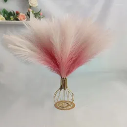 Flores decorativas fontes de festa 6 pçs cor gradual imitação reed artificial pampas grama setaria janela nórdica casamento aniversário