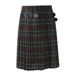 Pants Mens Fashion Casual Retro Scottish Style Plaid Contrast Waistband Pleated Skirt Autumn Scottish Traditional Highland Tartan Kilt