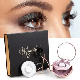 6PCSSet Natural Look Magnetic Eyelashes Kit med applikator Inget lim behövs ögonfransar för större och ljusare ögon 240305