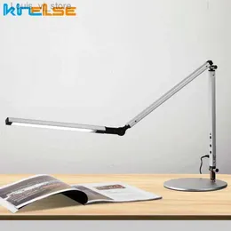Bordslampor Khelse 8W Modern Office Desk Lamp Swing Long Arm LED Desk Lamp Dimmer Eye Care Table Lumataire Energy Saving Study Desktop Light YQ240316