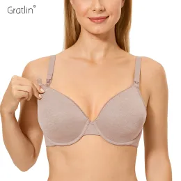 Tanques gratlin feminino plus size sutiã de enfermagem para maternidade para amamentação cobertura completa levemente acolchoado underwire roupas grávidas