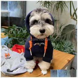 Designer di abbigliamento per cani Abbigliamento per cani Abbigliamento di marca Felpa con cappuccio calda con modello classico a lettera Felpa con cappuccio per cappotto per la stagione fredda per cuccioli Dhtxl