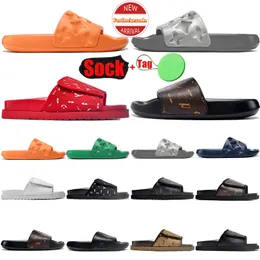 Waterfront geprägte Gummipantoffeln Triple Black White Orange Sommerschuhe Herren Damen Leder Flats Sandalen Luxe Claquette Home Pantoletten Slides dhgate